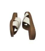 Saboti dama 38, imitatie de piele, alb - imagine 4