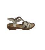 Sandale dama Rieker, 39, imitatie de piele, material textil, crem