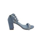 Sandale dama 42, imitatie de piele, albastru