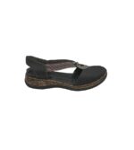 Sandale dama Rieker, 39, imitatie de piele, piele, negru