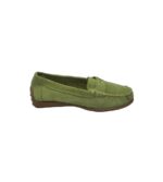 Mocasini dama Janet D 37, piele intoarsa, verde