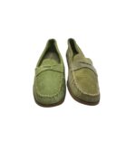 Mocasini dama Janet D 37, piele intoarsa, verde - imagine 3