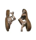 Sandale dama Rieker, 40, imitatie de piele, material textil, bej - imagine 3