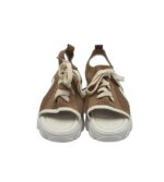 Sandale dama 38, material textil, maro - imagine 3