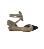 Sandale dama Ras, 40, piele intoarsa, material textil, crem