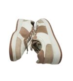 Adidasi dama George, 40, imitatie de piele, alb maro - imagine 4