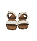 Sandale dama 40, imitatie de piele, alb - imagine 3