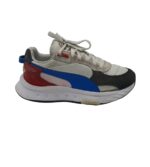 Adidasi barbati Puma, 44, piele intoarsa, material textil, alb gri