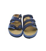 Saboti dama Biofun, 39, imitatie de piele, albastru - imagine 3