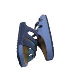 Saboti dama Biofun, 39, imitatie de piele, albastru - imagine 4