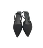 Sandale dama 40, material textil, negru - imagine 3