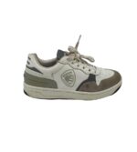 Adidasi barbati Blauer, 44, piele intoarsa, imitatie de piele, alb gri