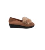 Pantofi dama 37, material textil, bej