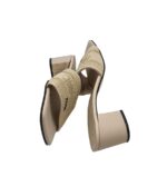 Saboti dama 40, material textil, crem - imagine 4