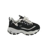 Adidasi barbati Skechers, 44, imitatie de piele, material textil, negru alb