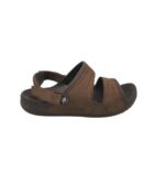 Sandale barbati Crocs, 43, piele, alte materiale, maro