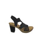 Sandale dama Rieker, 38, material textil, negru