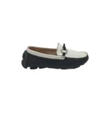 Mocasini dama 38, piele, negru alb
