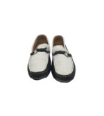Mocasini dama 38, piele, negru alb - imagine 3