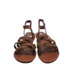 Sandale dama 41, imitatie de piele, material textil, maro - imagine 4