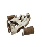 Sandale dama Asos, 38, imitatie de piele, alb - imagine 4