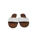 Saboti dama Maca, 36, imitatie de piele, alb - imagine 3