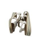 Sandale dama Rieker, 41, imitatie de piele, material textil, alb - imagine 4