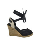 Sandale dama 40, material textil, negru