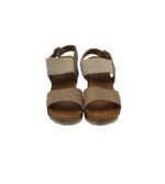 Sandale dama Bio Colors, 37, material textil, piele, bej - imagine 3