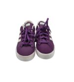 Tenisi dama Adidas, 37, imitatie de piele, mov alb - imagine 3