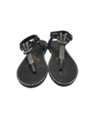 Sandale dama 38, material textil, negru - imagine 3