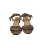 Sandale dama 39, material textil, maro negru - imagine 3