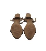 Sandale dama 39, material textil, maro negru - imagine 5