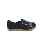 Espadrile dama Bella, 41, material textil, negru alb