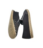 Espadrile dama Bella, 41, material textil, negru alb - imagine 4