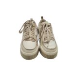 Adidasi dama 38, imitatie de piele, alb gri - imagine 3