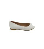 Balerini dama Bonprix, imitatie de piele, alb