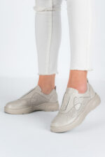 Adidasi dama Lady Conf, imitatie de piele, bej - imagine 4