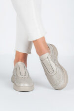 Adidasi dama Lady Conf, imitatie de piele, bej - imagine 6