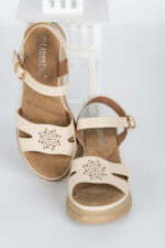 Sandale dama Lady Solea, imitatie de piele, crem - imagine 10