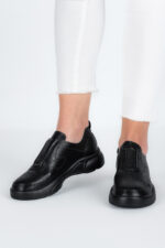 Adidasi dama Lady Conf, imitatie de piele, negru - imagine 2