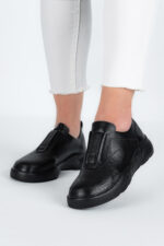 Adidasi dama Lady Conf, imitatie de piele, negru - imagine 4