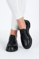 Adidasi dama Lady Conf, imitatie de piele, negru - imagine 5