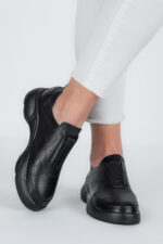 Adidasi dama Lady Conf, imitatie de piele, negru - imagine 7