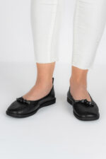 Balerini dama Lady Top, imitatie de piele, negru - imagine 2