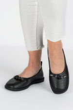 Balerini dama Lady Top, imitatie de piele, negru - imagine 6