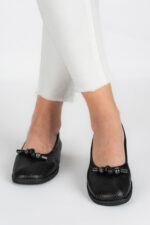 Balerini dama Lady Top, imitatie de piele, negru - imagine 7