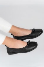 Balerini dama Lady Top, imitatie de piele, negru - imagine 9