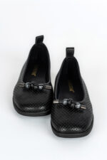 Balerini dama Lady Top, imitatie de piele, negru - imagine 13