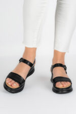 Sandale dama Lady Noir, imitatie de piele, negru - imagine 2